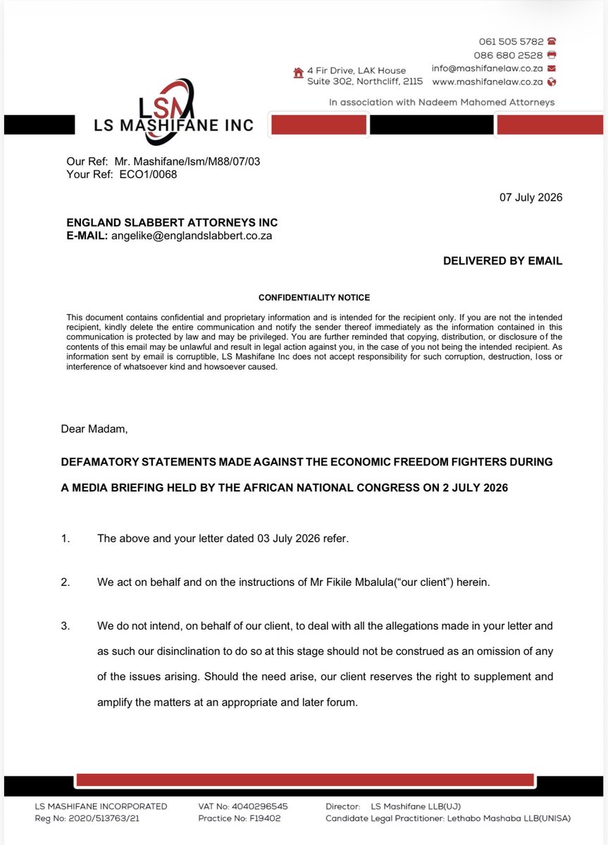 ANC SECRETARY GENERAL | Fikile Mbalula tweet media
