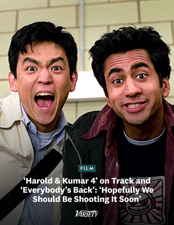 Variety's tweet photo. “Harold & Kumar 4” is on the way with original stars Kal Penn and John Cho eyed to return, says franchise producer Greg Shapiro.

"We’re working on the screenplay right now for the next ‘Harold &  Kumar’ movie, but everybody’s back, the actors, the writers … the  writers are directing, and hopefully we should be shooting it soon, you  know, they’re just … it’s like any movie, it all has to come together in the right way.”

https://t.co/mqWPRO3hyw