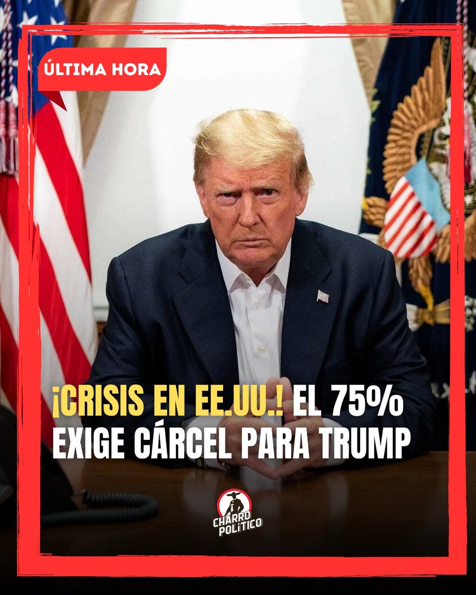 CharroPolitico's tweet photo. 🔥 ¡EL PUEBLO GRITA JUSTICIA! EL 75% EXIGE CÁRCEL PARA TRUMP 👇
¡Histórico descalabro para el magnate del imperio! CNN revela que el 75% del pueblo estadounidense despertó y exige juicio político, procesamiento y cárcel para Donald Trump. La clase trabajadora ya no soporta los atropellos de la ultraderecha ni sus políticas de opresión. ¡El gigante del norte se tambalea ante la furia popular! ¿Será este el fin de la impunidad burguesa? ¡La justicia social vencerá!
¿Crees que Trump pagará por sus crímenes contra el pueblo? ¡Deja tu comentario abajo y comparte para que todo el mundo se entere de esta verdad oculta! ✊🔥
#JuicioATrump #JusticiaPopular #FueraDerecha #PuebloUnido