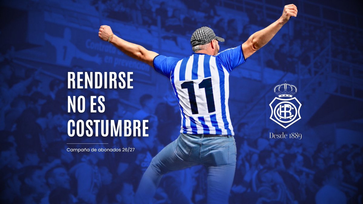 recreoficial's tweet photo. 𝐂𝐚𝐦𝐩𝐚𝐧̃𝐚 𝐝𝐞 𝐚𝐛𝐨𝐧𝐚𝐝𝐨𝐬 𝟐𝟔/𝟐𝟕

Porque rendirse, 𝗻𝘂𝗻𝗰𝗮 será 𝒄𝒐𝒔𝒕𝒖𝒎𝒃𝒓𝒆 𝒐𝒏𝒖𝒃𝒆𝒏𝒔𝒆.

#RendirseNoEsCostumbre #DecanoDelFutbolEspañol https://t.co/JjupO1ECii