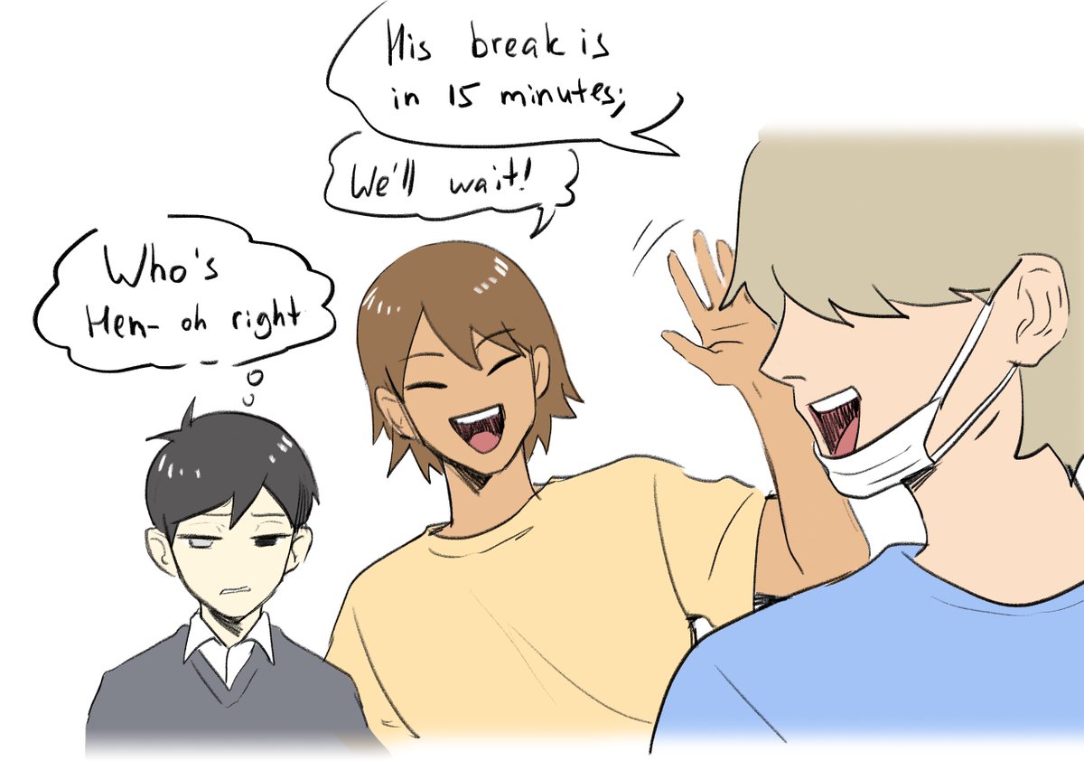 Ryuichirou64665's tweet photo. sunny and kel visiting hero at his internship https://t.co/yMoCYlmYhz