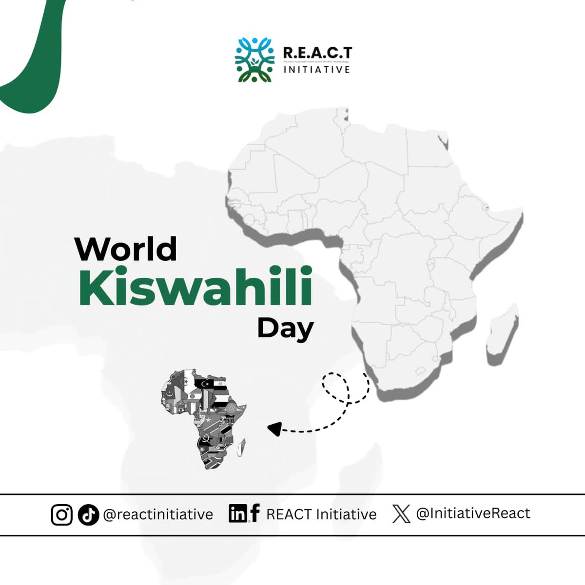 InitiativeReact's tweet photo. Happy World Kiswahili Language Day!

Our languages carry our stories, wisdom, and solutions. As we celebrate Kiswahili today, let's also recognize the power of African languages in protecting our environment and preserving indigenous knowledge for climate action. https://t.co/Q0jEUgCOQr