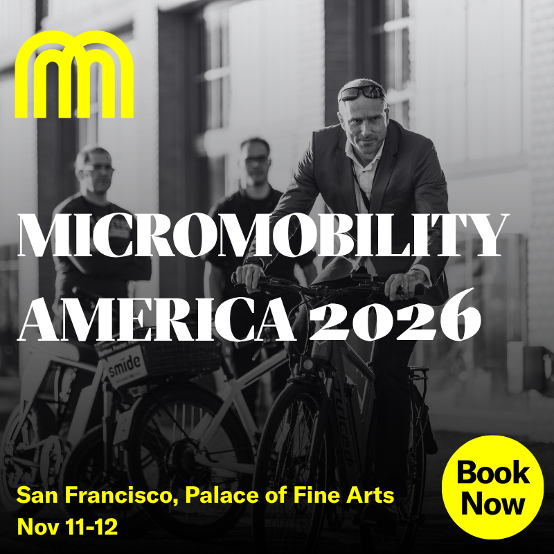 MicromobilityCo's tweet photo. Join us at Micromobility America Conference 2026 in San Francisco for keynotes, fireside chats and demos on the future of small electric vehicles. 

Two days focused on how micromobility is transforming the cities of tomorrow.