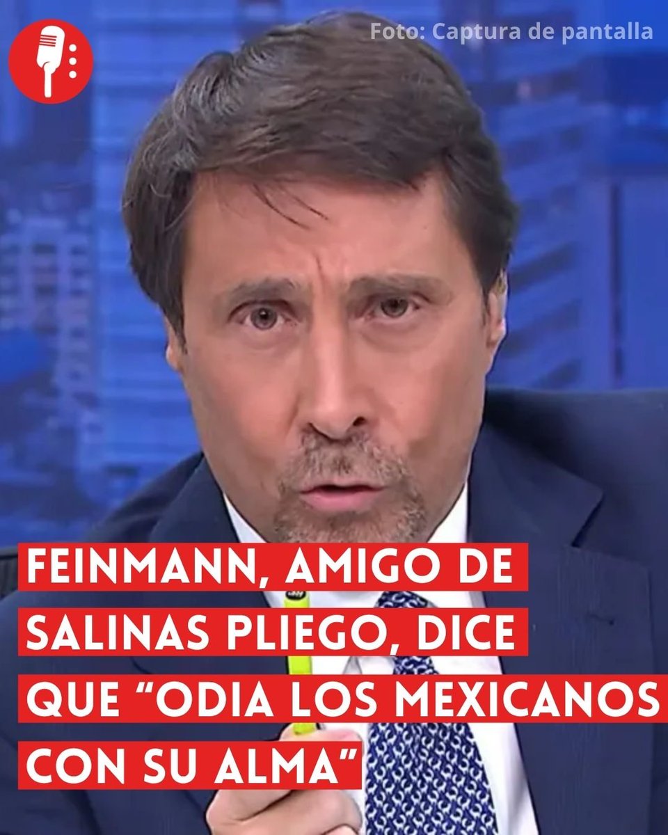 ReporterosMX_'s tweet photo. ⭕ OJO | FEINMANN, AMIGO DE SALINAS PLIEGO, DICE QUE "ODIA A LOS MEXICANOS CON SU ALMA"

El amigo de Salinas Pliego, alias #LaPerritaDeTrump, Eduardo Feinmann, generó indignación tras lanzar una serie de insultos contra México, luego de la eliminación de la Selección Mexicana en el Mundial, con comentarios cargados de desprecio y nacionalismo extremo que rápidamente fueron señalados como xenófobos en redes sociales. https://t.co/fyRAZ7Pakr