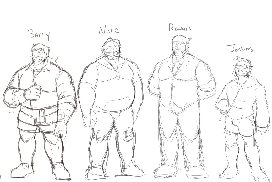 ErrorofZ's tweet photo. I was working on a reference sheet for Men of Rose. A comic series I hope to start someday.  
Who's your favorite? https://t.co/kITQ11DcqB