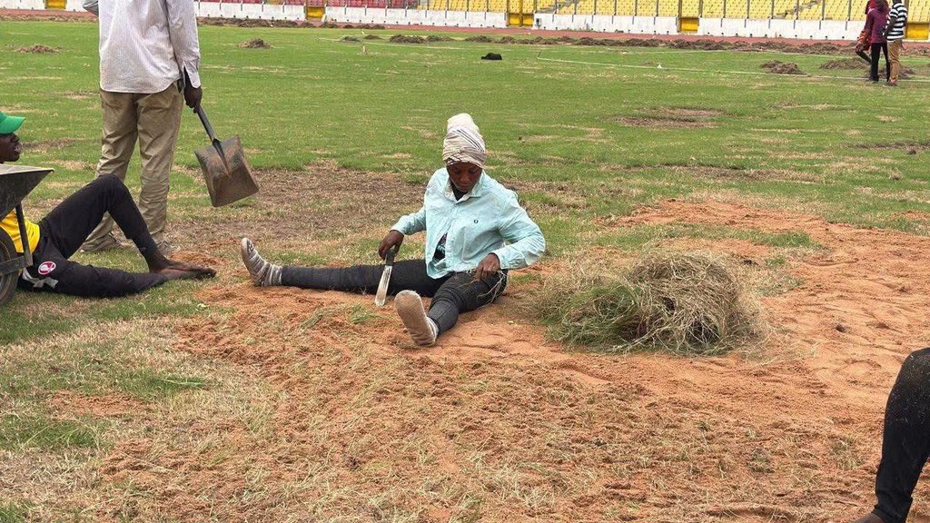 ajeezayGH's tweet photo. The National Sports Authority has begun work on the pitch at the Baba Yara Stadium. https://t.co/gVsVHi9rqh