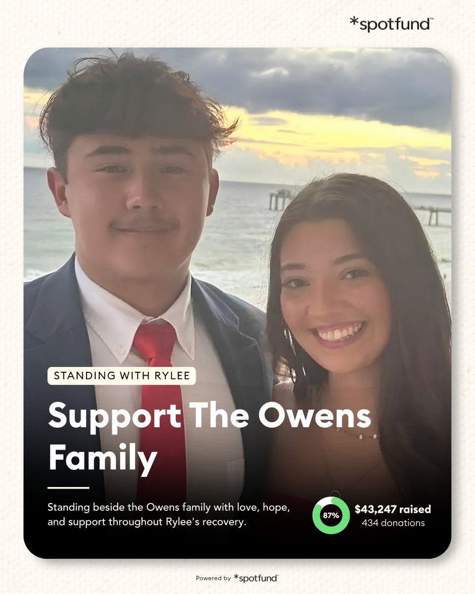 spotfund's tweet photo. 🩷 https://t.co/1xAuF4MzHi

Support Rylee and the Owens family as they face the long road to recovery after a tragic boating accident, surrounded by the love of a community they've always been there for. 🙏

Start your own fundraiser at https://t.co/QFgM9gIq8D today.

#spotfund #spotfundcampaign #fundraising #crowdfunding #makingadifference