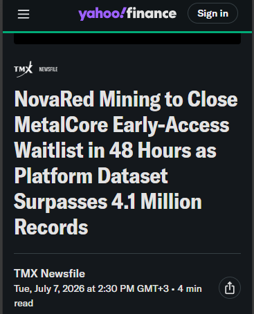 wnadi42261127's tweet photo. THIS IS THE MOVE I WAS WAITING FOR.

NREDF is already showing life at $0.6200, up +8.56%, and the timing is beautiful: MetalCore early-access closes in 48 hours.

920 users already registered.

Only 80 spots left out of 1,000.

That is why I kept saying this update matters. NRED is not just another junior mining name to me anymore. MetalCore gives it AI platform traction, 4.1M+ records, and now the chart is waking up.

I’m holding my thesis and watching that $1 magnet today.

NFA