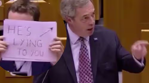 EuropeanUnity1's tweet photo. Nigel Farage is the private school educated ex Tory party member, ex city trader, bankrolled by billionaire financiers with a £4M property portfolio

He is the establishment &amp; will waste hundreds of thousands of pounds of British taxpayers money on a sham by-election  

#Clacton https://t.co/BMGhd9Fd4c