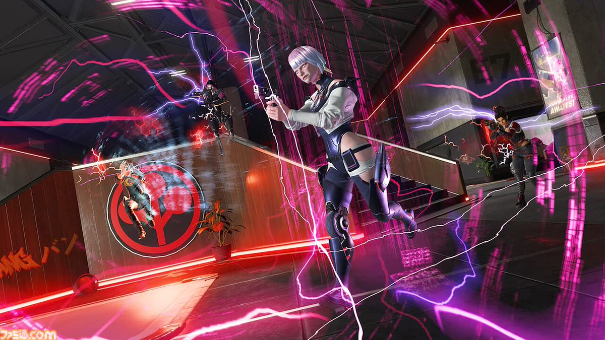 famitsu's tweet photo. 『Apex Legends』×『サイバーパンク』シリーズのコラボが7月15日開始！　アニメ『エッジランナーズ』だけでなくパナムなど原作ゲームキャラもカバー
https://t.co/AYC6ZBawcM

“E地区”がナイトシティとなり、サンデヴィスタンを使ったりサイバーサイコ状態になったりする限定モードも登場する https://t.co/97ROFfiC7c