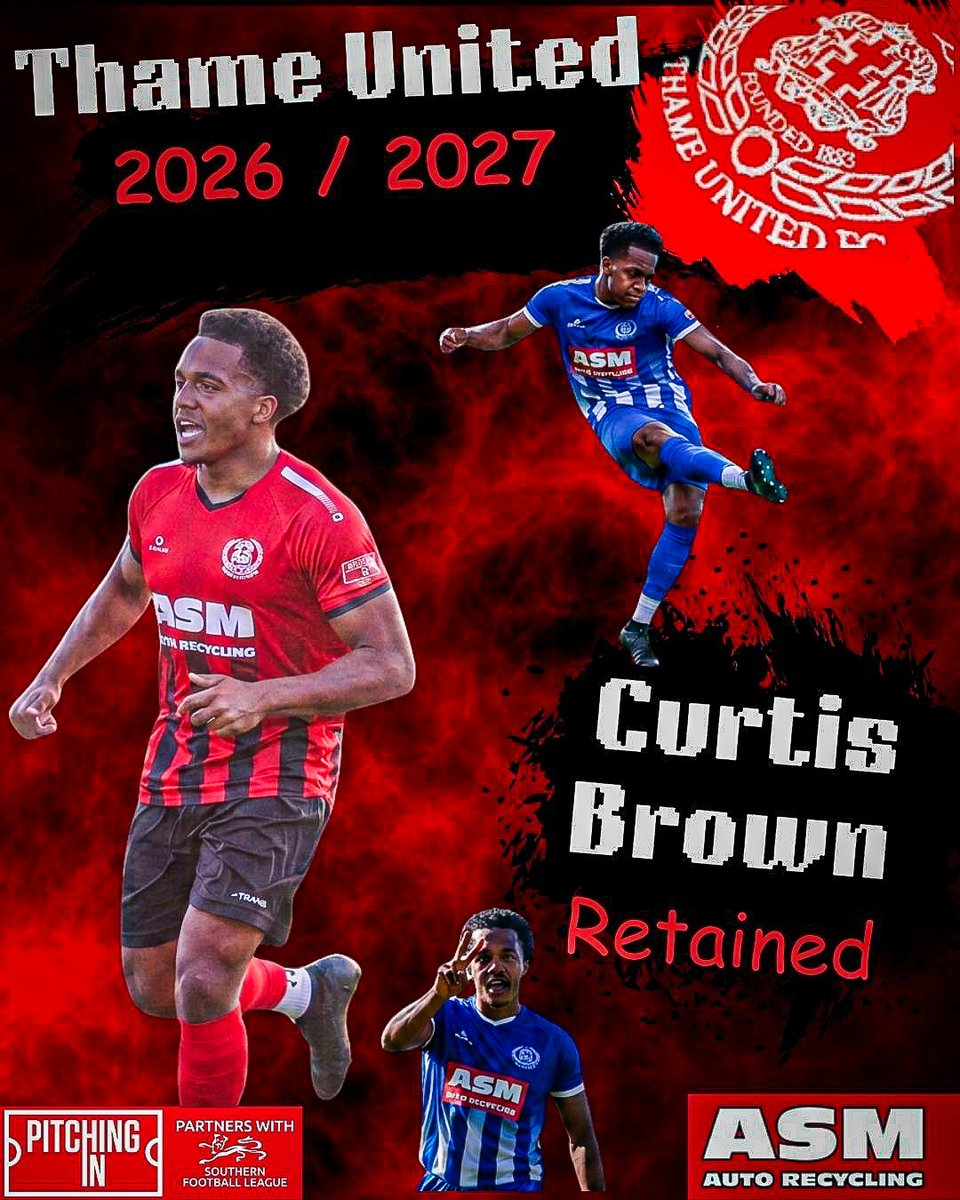 thameunitedfc's tweet photo. 👀👀✍️👍Curtis signs for 2026 /2027, good to have you back 👏👏

#ThameUtd|🔴⚫️ https://t.co/gwWRFvqVxM