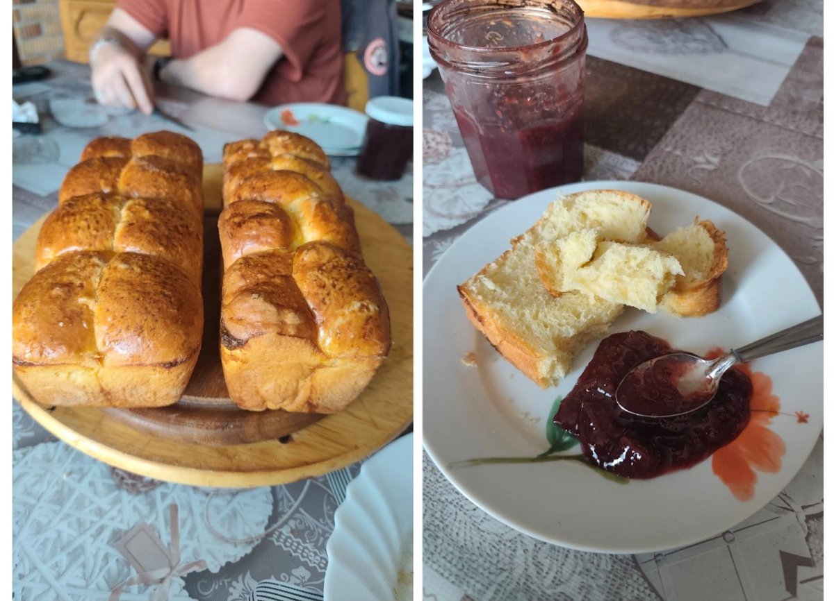 NicolasCavelier's tweet photo. Dans la boulange il existe une multitude de choses à faire.
Ici nous avons 2 brioches......
Forme classique.
Farine T45 gruau, lait, oeufs, sucre, beurre et levure fraîche.
Même procédé, une bonne nuit de frigo avant le façonnage.
*Confiture rhubarbe/fraise😋 https://t.co/KNPl4mMYbr