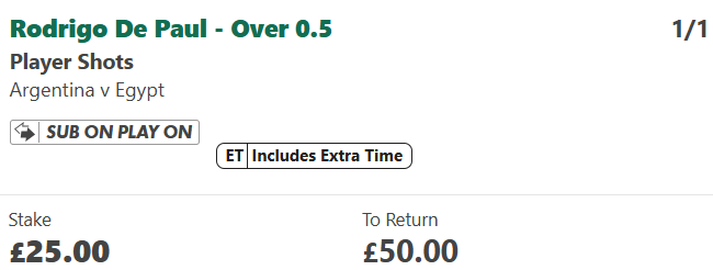 EmilyTaylorTips's tweet photo. ARGENTINA VS EGYPT IN PLAY ⚡

No way should any midfielder be 1/1 to shoot in the first half when Argentina are losing in my opinion.

Tap LIKE ♥️ if you are joining in! https://t.co/vEf7RmyRFF