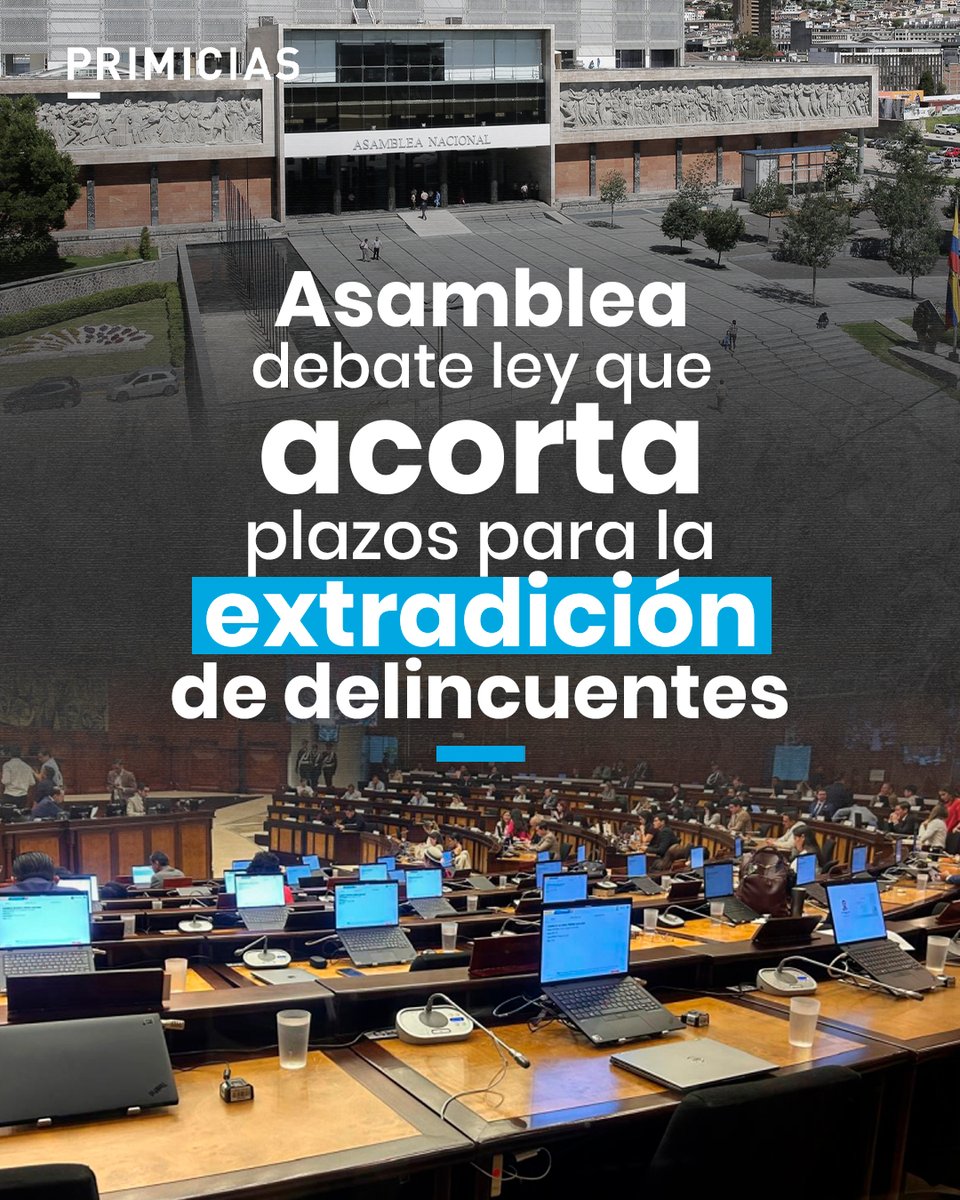 Primicias's tweet photo. El proyecto de ley concuerda con lo aprobado en la consulta popular de 2024, en la que se planteó la extradición de ecuatorianos que cometan un delito. 
https://t.co/R4tY6BMGp9 https://t.co/PDGSyJ3eLK