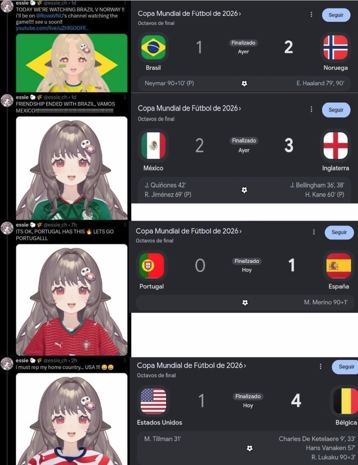 DrakeoutYT's tweet photo. Esta vtuber siempre apoya al equipo que acaba perdiendo en el Mundial, parece que los este maldiciendo xD https://t.co/U4ayJkusds