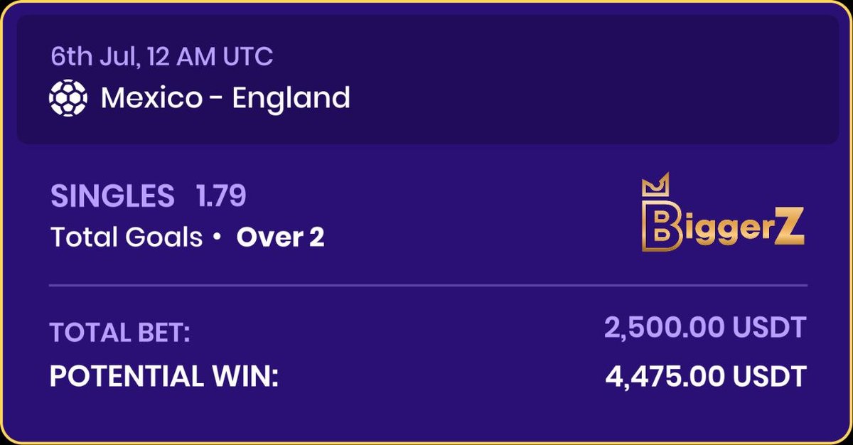 VenturesCapp's tweet photo. Mexico vs England over 2.5 goals was always going to hit. Don’t overthink these. BiggerZ made everything super easy. https://t.co/d3wcRRrs1y