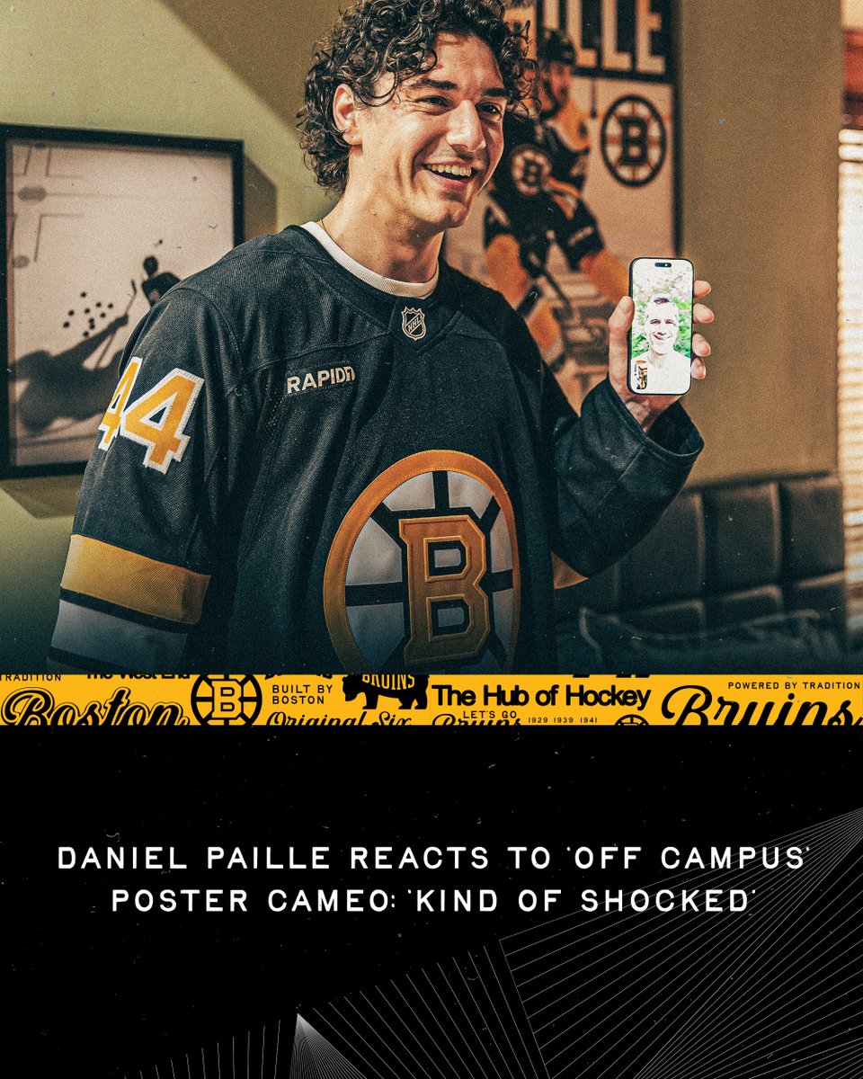 NHLBruins's tweet photo. Daniel Paille has received dozens of texts about his 'Off Campus' cameo, including one from fellow 2011 Stanley Cup champion Johnny Boychuk.

“[We] had a laugh about it. He raved about the show; he says he loved it. I always trusted Johnny’s taste.”

📰: https://t.co/MTTfK8ijCy https://t.co/bn0kN1KO4G