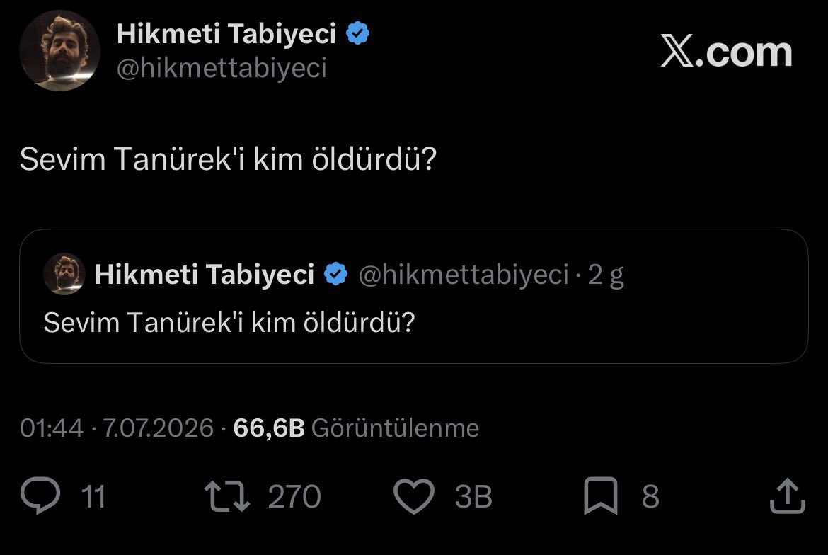 hikmettabiyeci's tweet photo. Sevim Tanürek'i kim öldürdü? https://t.co/g9QYtou5Ee