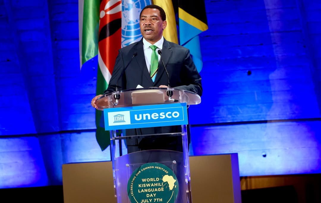 mfa_tanzania's tweet photo. PRIME MINISTER CALLS FOR KISWAHILI TO SERVE AS A GLOBAL TOOL FOR DEVELOPMENT AND UNITY
The Prime Minister of the United Republic of Tanzania, Hon. Dr. Mwigulu Nchemba, has underscored the importance of the Kiswahili language as a powerful instrument for strengthening global solidarity, preserving cultural heritage, and advancing sustainable development. He made the remarks while addressing the Second World Kiswahili Language Day celebrations held at the Headquarters of the United Nations Educational, Scientific and Cultural Organization (UNESCO) in Paris, France.
Representing the President of the United Republic of Tanzania, H.E. Dr. Samia Suluhu Hassan, the Prime Minister said Tanzania takes pride in being at the forefront of global efforts to promote Kiswahili and remains committed to working closely with the international community to expand the language’s use in education, diplomacy, trade, science, and technology.
Dr. Nchemba noted that UNESCO’s recognition of World Kiswahili Language Day marks a historic achievement that reflects the language’s unique role in connecting people across nations and cultures. He emphasized that Kiswahili is not only Africa’s linguistic heritage but also a global treasure that deserves to be preserved, promoted, and passed on to future generations.
He further called upon educational institutions, researchers, and other stakeholders to invest more in the teaching, research, and practical application of Kiswahili to strengthen its presence on international platforms and position it among the world’s leading languages for knowledge creation, innovation, and scientific advancement.
Leaders and participants from various countries who attended the celebrations commended Tanzania for its outstanding contribution to the promotion and internationalization of Kiswahili. They noted that the language has continued to serve as a bridge for communication, cultural exchange, and cooperation among people from diverse backgrounds.
The Second World Kiswahili Language Day celebrations brought together government leaders, diplomats, linguists, academics, and cultural stakeholders from across the globe. The event aimed to promote the wider use of Kiswahili while recognizing its significant contribution to fostering peace, sustainable development, intercultural dialogue, and mutual understanding worldwide