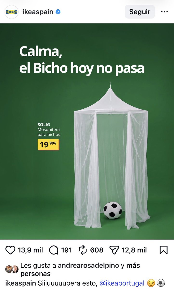 Natalia_Who's tweet photo. Muy fan de Ikea Portugal e Ikea España tirándose pullas por Instagram por el partido del mundial https://t.co/3fHLzTTXFd