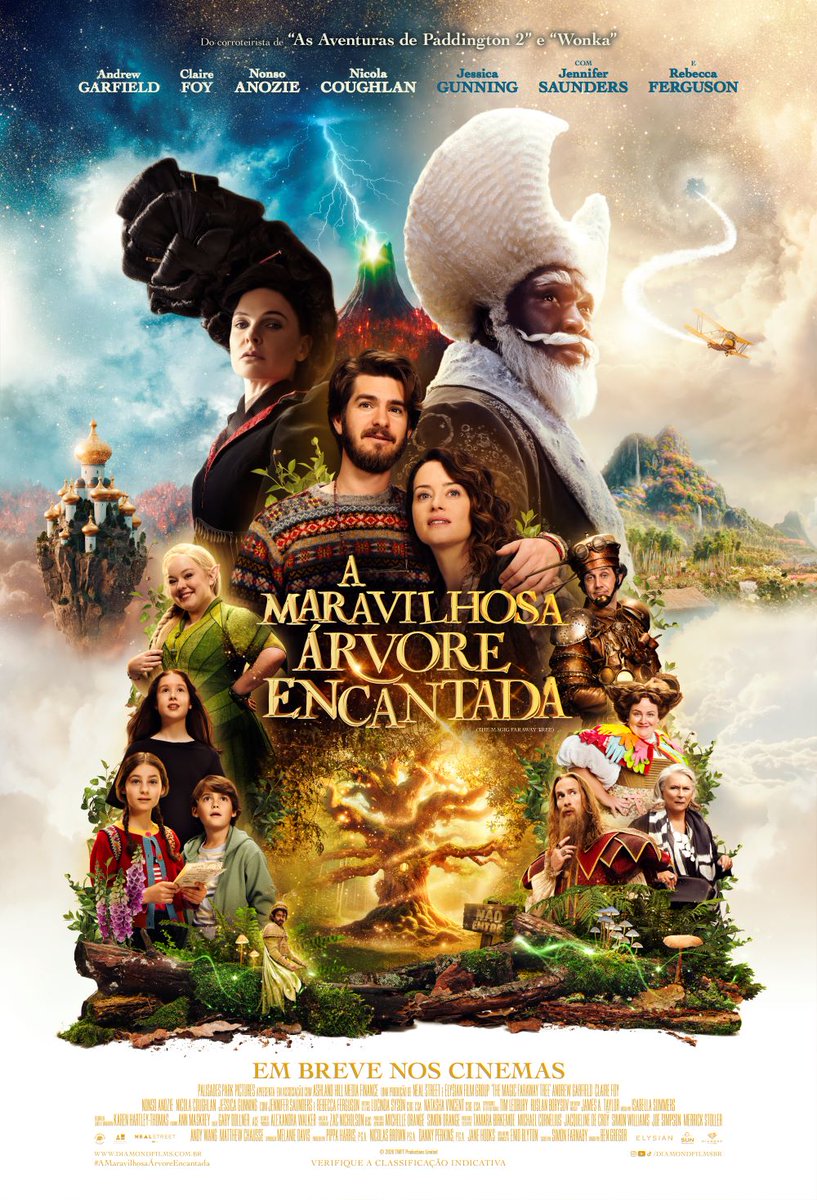 dropzandocom's tweet photo. A MARAVILHOSA ÁRVORE ENCANTADA, adaptação do livro da autora Enid Blyton, ganha seu pôster oficial. O cartaz dá uma prévia do mundo fantástico que os personagens de Andrew Garfield e Claire Foy estão prestes a conhecer. Estreia 10 de setembro nos cinemas. https://t.co/JT8Hp6ERvn https://t.co/7mQ4x5jNrm