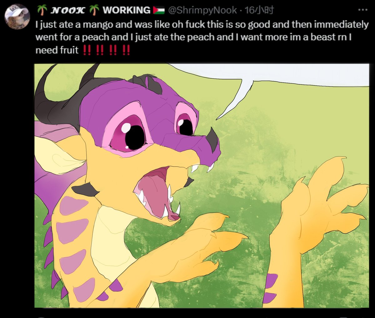finklerggn's tweet photo. Kinkajou said something very important.
I remember that I finished this painting last summer vacation.
#wingsoffire #dragon https://t.co/trTCwBHFZW