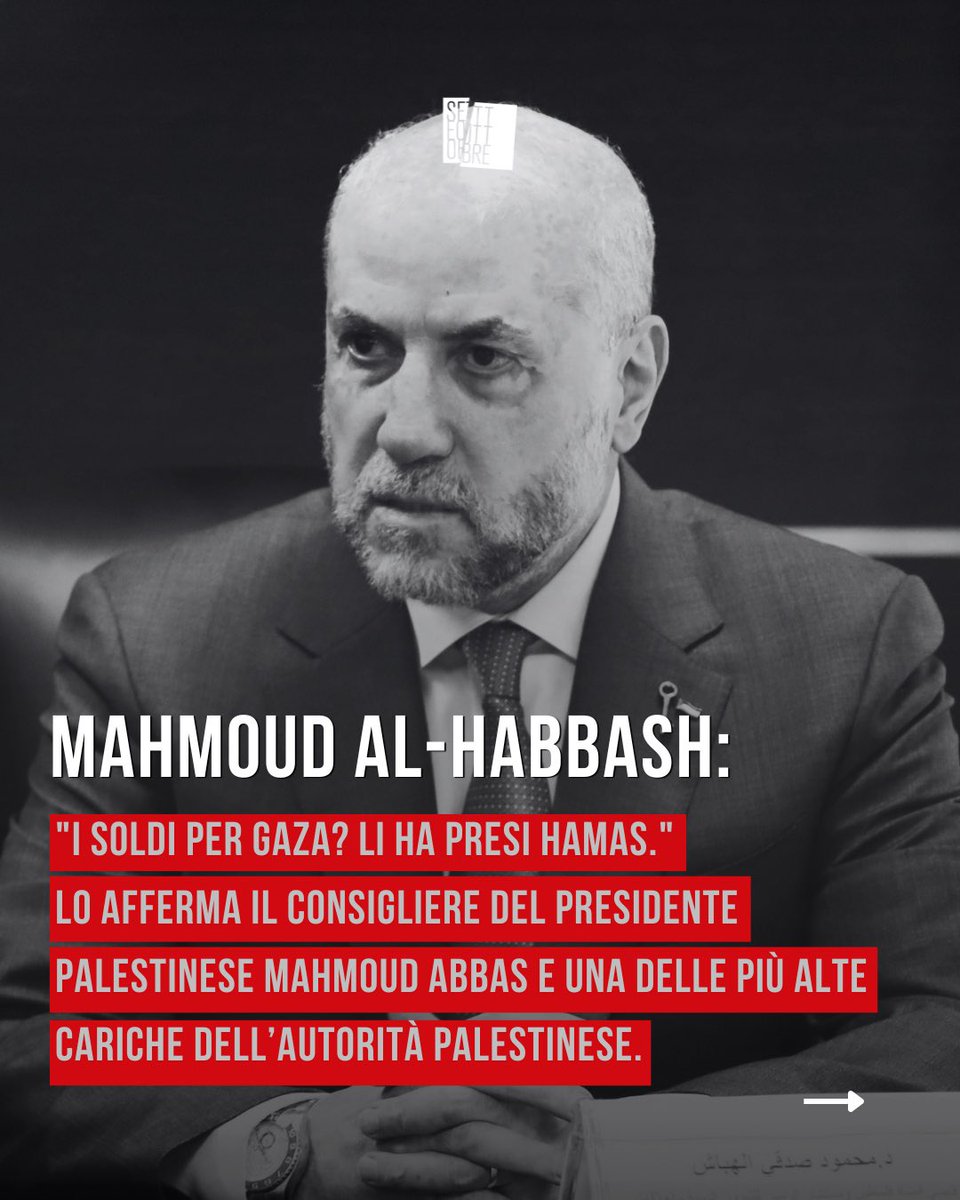 Setteottobre_'s tweet photo. Per quasi due anni il mondo ha raccolto miliardi di euro e di dollari destinati alla popolazione civile di Gaza.
Oggi una delle figure più autorevoli dell'Autorità Palestinese pronuncia accuse gravissime.
Mahmoud Al-Habbash, consigliere del presidente Mahmoud Abbas per gli Affari religiosi e islamici e Giudice Supremo della Sharia dell'Autorità Palestinese, durante un'intervista a Palestine TV afferma:
"Lo dico chiaramente. I fondi sono stati raccolti attraverso Hamas, i suoi rappresentanti e i suoi dirigenti..."
Alla domanda del giornalista se quei fondi siano mai arrivati alla popolazione di Gaza, la sua risposta è altrettanto netta:
"Sono scomparsi."
Non stiamo parlando di una dichiarazione israeliana.
Non stiamo parlando di un think tank occidentale.
Stiamo parlando di uno dei più stretti collaboratori del presidente dell'Autorità Palestinese.
L'intervista è disponibile sul profilo Facebook ufficiale di Mahmoud Al-Habbash, oltre a essere stata ripresa da diversi osservatori internazionali.
A questo punto una domanda è inevitabile.
Dove sono le Nazioni Unite?
Dove sono le grandi organizzazioni internazionali che per mesi hanno chiesto al mondo di finanziare Gaza?
Dove sono i movimenti, gli attivisti e i personaggi pubblici che hanno fatto della richiesta di nuovi aiuti una battaglia quotidiana?
Se accuse di questa portata vengono mosse da un altissimo rappresentante palestinese, non meritano forse la stessa attenzione e la stessa richiesta di trasparenza? non meritano piazze piene in supporto dei palestinesi che non hanno ricevuto neanche un centesimo dei soldi raccolti per loro?