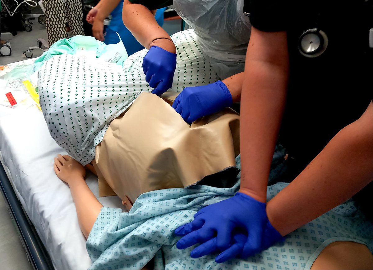 BTHFTsimtech's tweet photo. Emergency C-Section Insitu training this morning in A&amp;E. Excellent work by our technician Ben in creating a bespoke manikin housing a baby complete with placenta ready to be cut. Excellent input &amp; learning from all the staff involved @BEaT_BTHFT https://t.co/o7qXT8jIbz