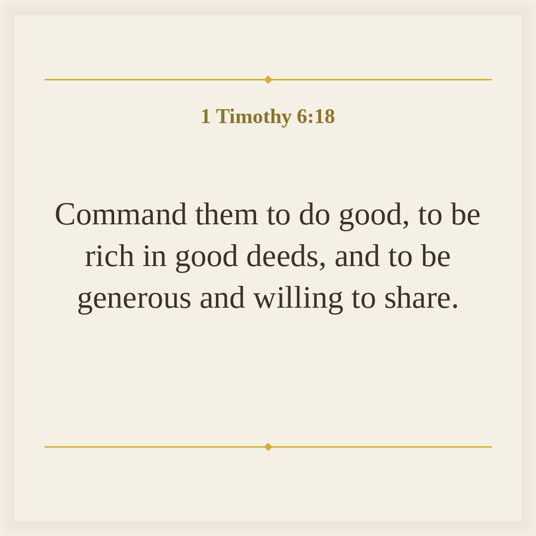 TimelessTC21's tweet photo. Generosity isn't a side project; it's the main thing God asks of those with plenty.
#Bible #Scriptures #1Timothy #TimelessTreasury #Generosity https://t.co/MRXCA84FXb