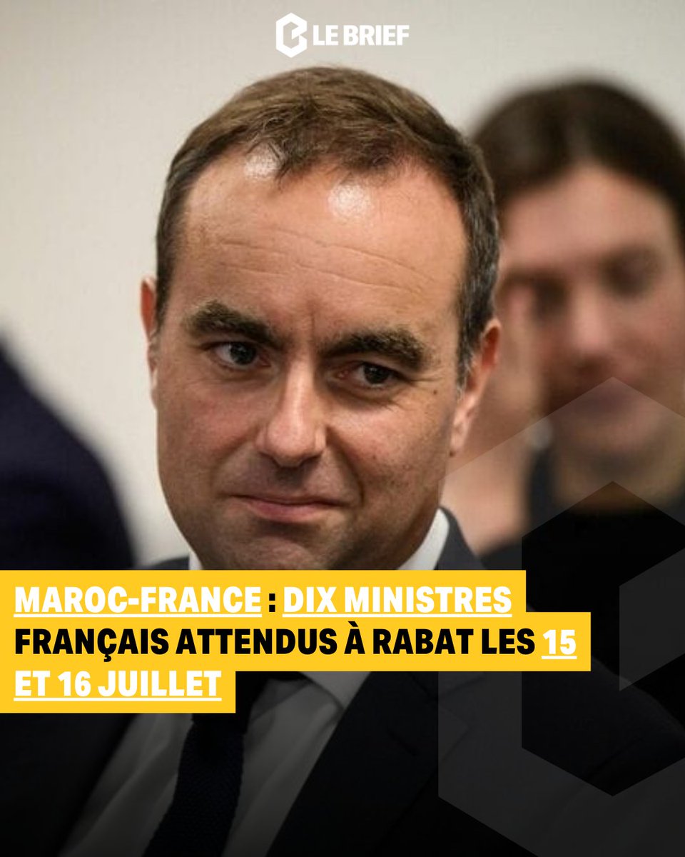 LebriefM's tweet photo. Maroc–France : une importante délégation gouvernementale attendue à Rabat 
Sébastien Lecornu effectuera son premier voyage officiel au Maroc les 15 et 16 juillet, accompagné de dix ministres français.
Accueillie par Aziz Akhannouch, cette visite marque une nouvelle étape dans le rapprochement entre Rabat et Paris, avec des échanges attendus sur les grands dossiers de coopération bilatérale.
Un déplacement politique majeur pour consolider le partenariat maroco-français.
#Maroc #France #Diplomatie #Coopération