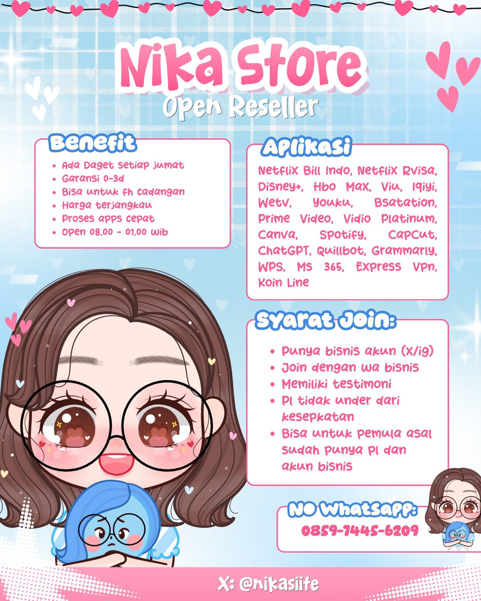 finnving's tweet photo. @daeguuwu haii, aku open ress nih, no fee no target🎯 bisa jadi cadangan juga yaaa, yang minat boleh langsung wa/dm ajaa⭐🥢
◛˖ wa: https://t.co/6nR89gNRnU
☾ ﾟdm: @nikasiite

https://t.co/NbyetvtcI8