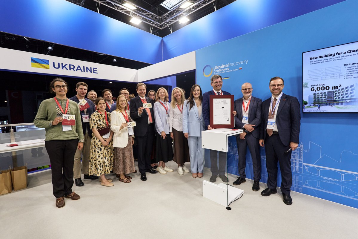UCEFCanada's tweet photo. UCU took part in the Ukraine Recovery Conference in Gdańsk. The university presented one of its strategic projects — the National Unity Center, designed to strengthen human capital, leadership, and a culture of lifelong learning. https://t.co/cmlEGbiKEN https://t.co/dGqAhZ8U0G