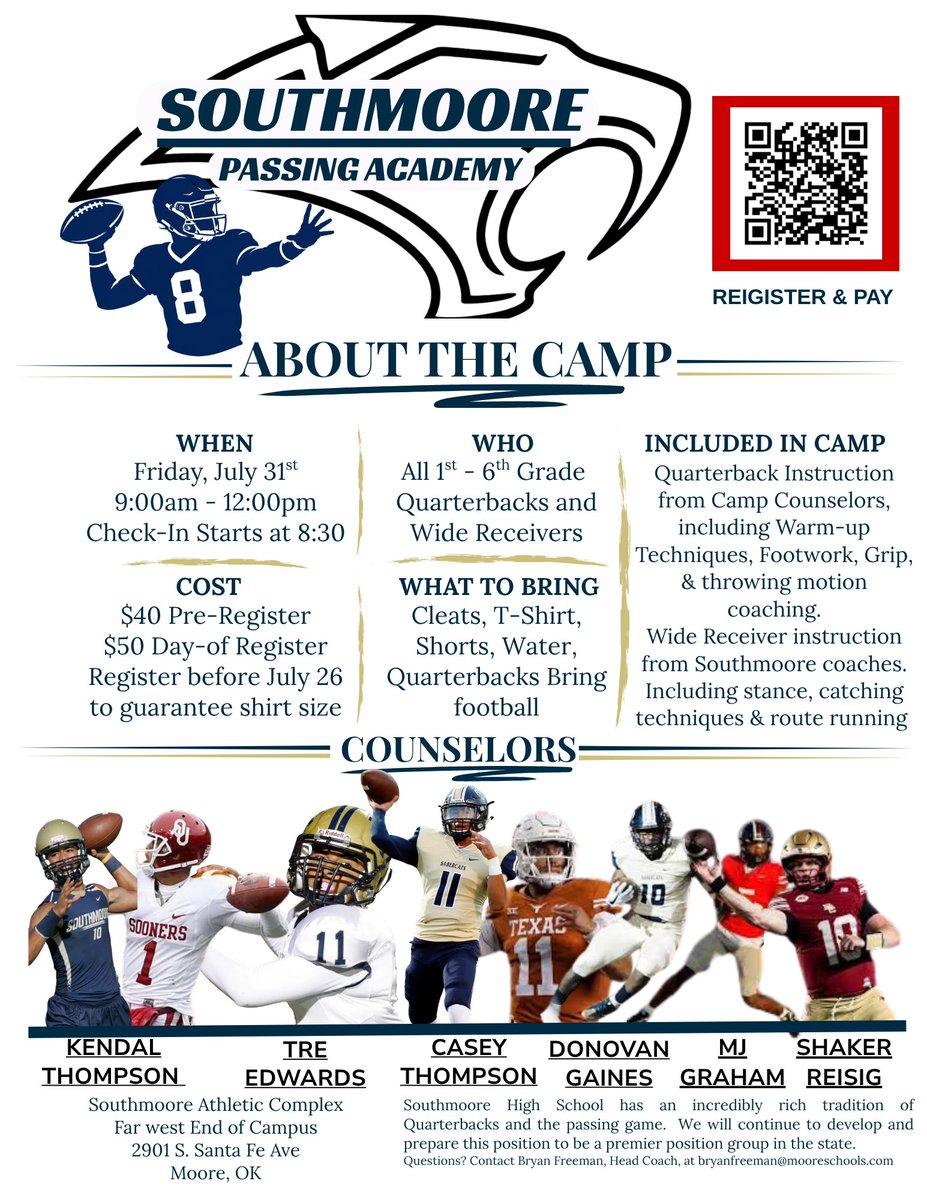 Southmoore_Ftbl's tweet photo. Help us spread the word, itโs coming up soon! #Southmoore #sabercatfootball #wintheday https://t.co/1XFUSwRv19