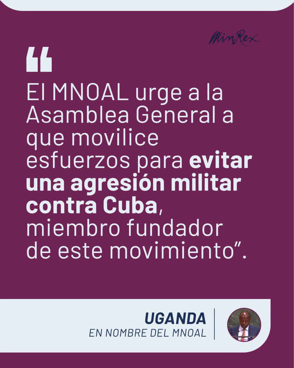 VilmaThomasR's tweet photo. #CubaNoEsUnaAmenaza y el
MNOAL, mayor grupo de concertación política de los países en desarrollo, patentizó su solidaridad con #Cuba contra el bloqueo recrudecido, el cerco energético y las amenazas de agresión. @CubaMINREX https://t.co/MmYHHgT16W