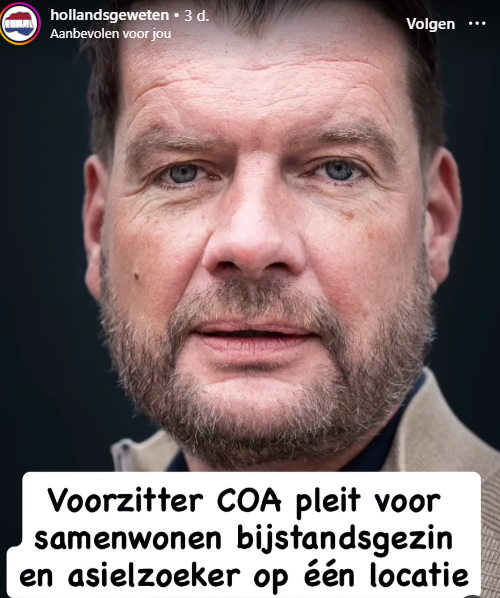 Symphony_res's tweet photo. Voorzitter COA pleit voor samenwonen bijstandsgezin en asielzoeker op één locatie. 

What can possibly go wrong.

https://t.co/E19TUhHo6J https://t.co/DI1rJoHaGZ