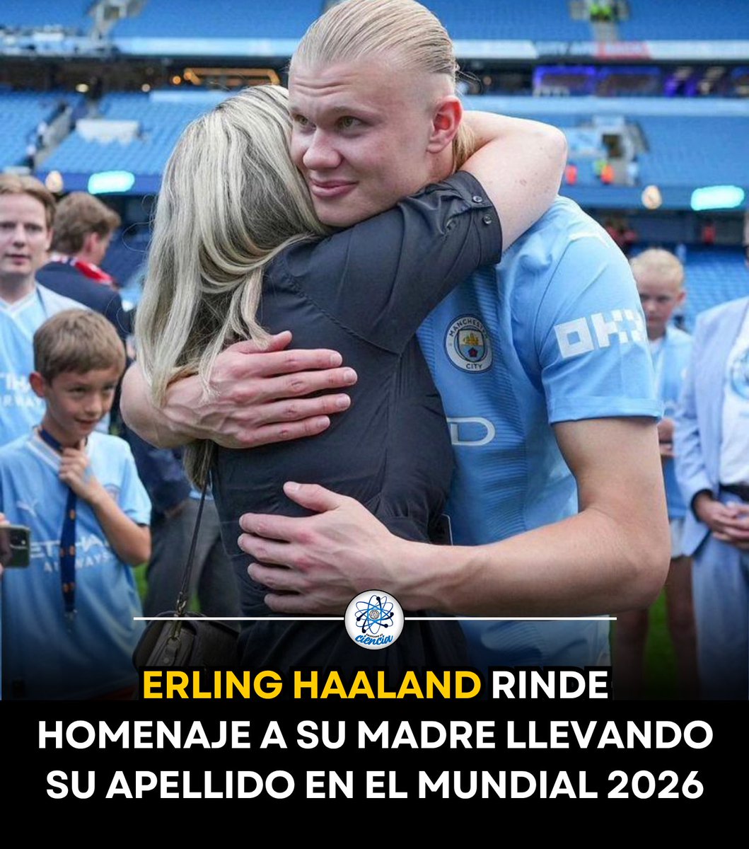 EnsedeCiencia's tweet photo. No todos los homenajes se hacen con palabras. ❤️🇳🇴

Durante el Mundial 2026, Erling Haaland decidió jugar con el nombre “Braut Haaland” en la espalda de su camiseta con la selección de Noruega, incorporando el apellido de su madre, Gry Marita Braut, exatleta y múltiple campeona nacional de heptatlón.