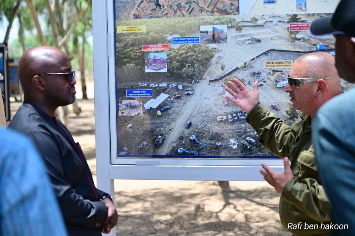 RwandaMFA's tweet photo. Later today, Minister @onduhungirehe visited the Nova Music Festival Memorial Site in Re’im, southern Israel, to pay tribute to the victims of the 7 October 2023 terrorist attack and honour their memory. https://t.co/RUkuJO7LC6
