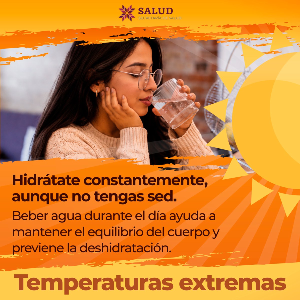 hidal_gooo's tweet photo. 🥤☀️ La sed no siempre es la primera señal de deshidratación.
Ante las temperaturas extremas, toma agua constantemente durante el día y ayuda a tu cuerpo a mantenerse en equilibrio.

#PrimeroTuSalud https://t.co/sjvAa7UXiJ