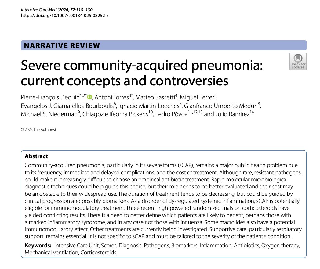 DrDeLaUCI's tweet photo. NEUMONÍA ADQUIRIDA EN LA COMUNIDAD 2026 🦠 ‼️

🫁 Infección del parenquima pulmonar fuera del ámbito hospitalario

📌Patogenos implicados 

Estudio EPIC en la población de UCI demostró: 

- 22% tenía infección viral
- 19% tenía infecciones bacteriana 
- 4% tenía infección mixta https://t.co/k5IvtxzfEr