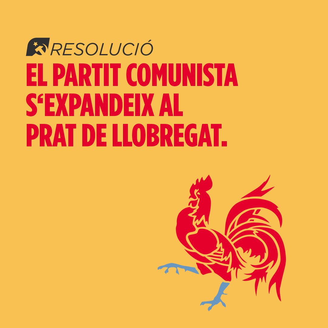 PCTC_'s tweet photo. [RESOLUCIÓ]

El PCTC s’expandeix al Prat de Llobregat, municipi estratègic amb infraestructures com l’Aeroport, Zona Franca o Mas Blau 

La nova cél•lula treballarà per l’organització de la classe obrera al municipi, juntament amb els CJC del Baix Llobregat ⬇️ https://t.co/XZSNd7R1yo