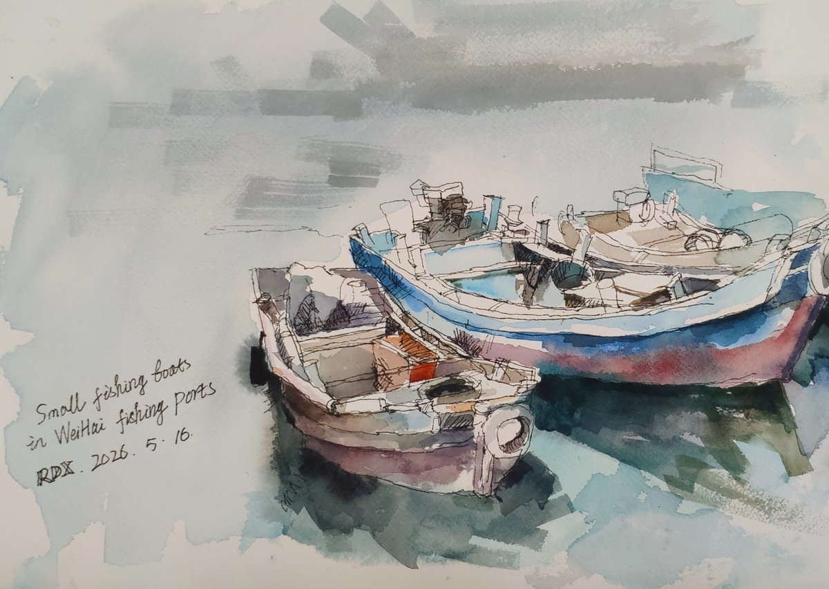 guangrun3523's tweet photo. 海边的小渔船，Small fishing boats by the sea https://t.co/unpCte3jgj