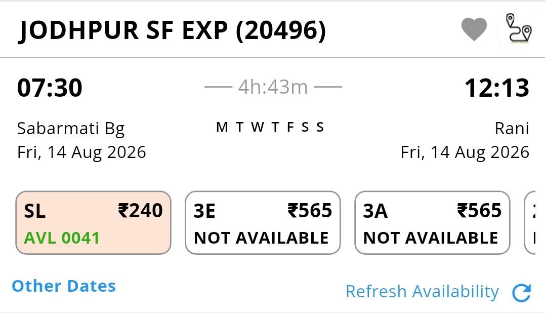 darshanpalivar's tweet photo. Dear @RailMinIndia
@RailwaySeva @WesternRly @IRCTCofficial
Why are your two official apps showing different seat availability for the same train?
#railway #help #railone #irctc https://t.co/8uaMDEU34L