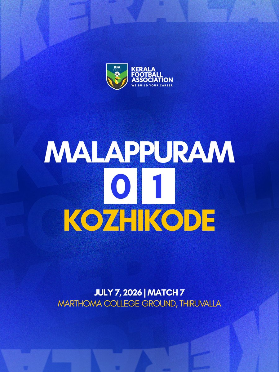 keralafa's tweet photo. The second day of action at the KFA Sub Junior Girls lDSC 2026-27 is officially complete. Here are the final scores from the Marthoma College Ground, Thiruvalla:
Another day of intense battles on the pitch! Well played to all the teams! ๐๐
#KeralaFootball #KFA #SubJuniorGirls https://t.co/c7F6PN0bCk