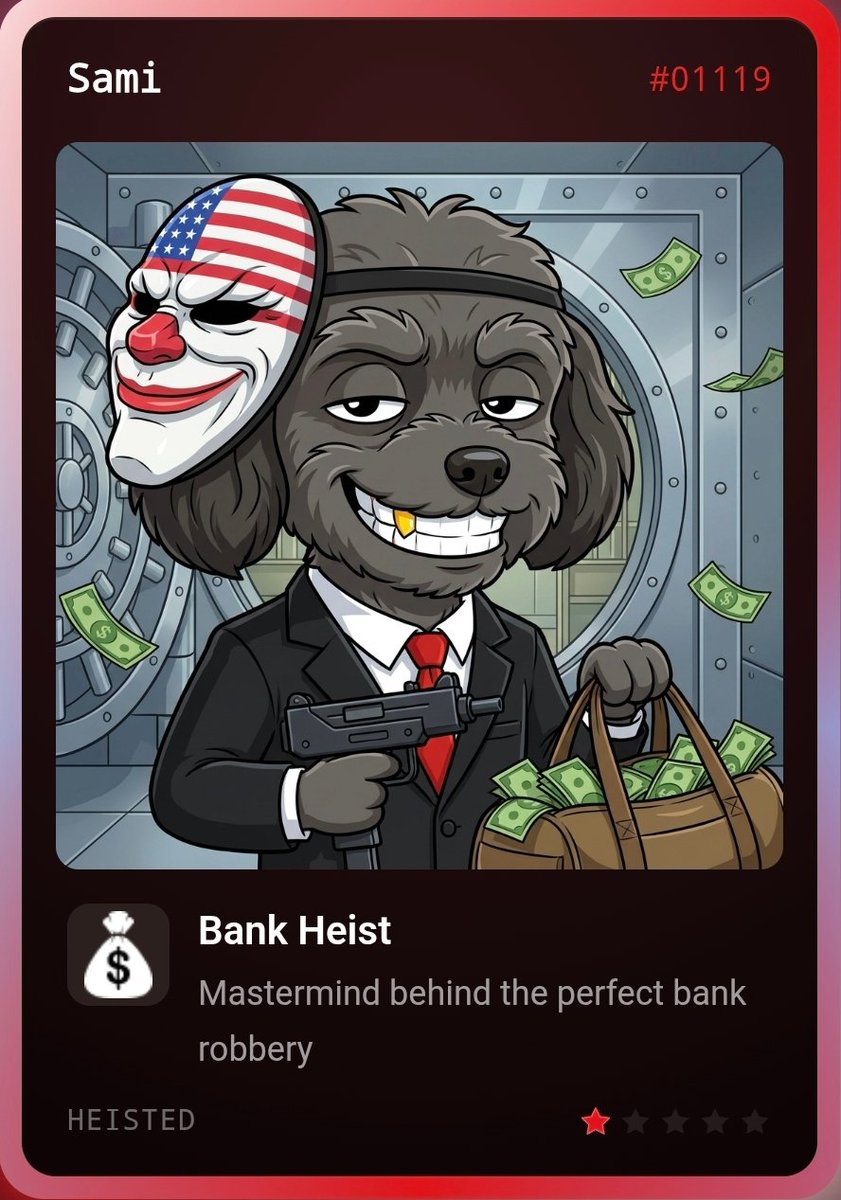 samgamblr's tweet photo. I'm robbing a bank soon

Join my crew @Heistedxyz

[ drop your card below👇] https://t.co/pZ71gby3UD