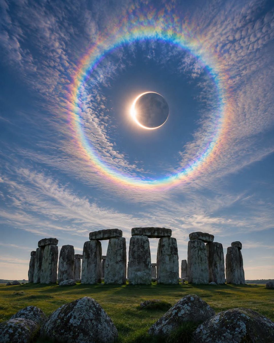 nature_c2ngn's tweet photo. The Sky's Rarest Rainbow Halo 🌈🌑
A breathtaking celestial illusion! 🌈✨ https://t.co/5k3M26iKaH