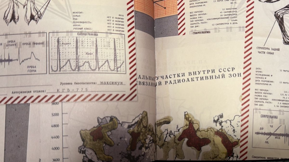 slavless's tweet photo. Cornplating, but since the new ST book has quite some mentions of radiation in the research:

The board game between El and Henry in Camazotz is Uranium Rush — atomic-themed board game where players use a toy Geiger counter to test for "radioactive" hotspots. https://t.co/1LZ5G6zo4D
