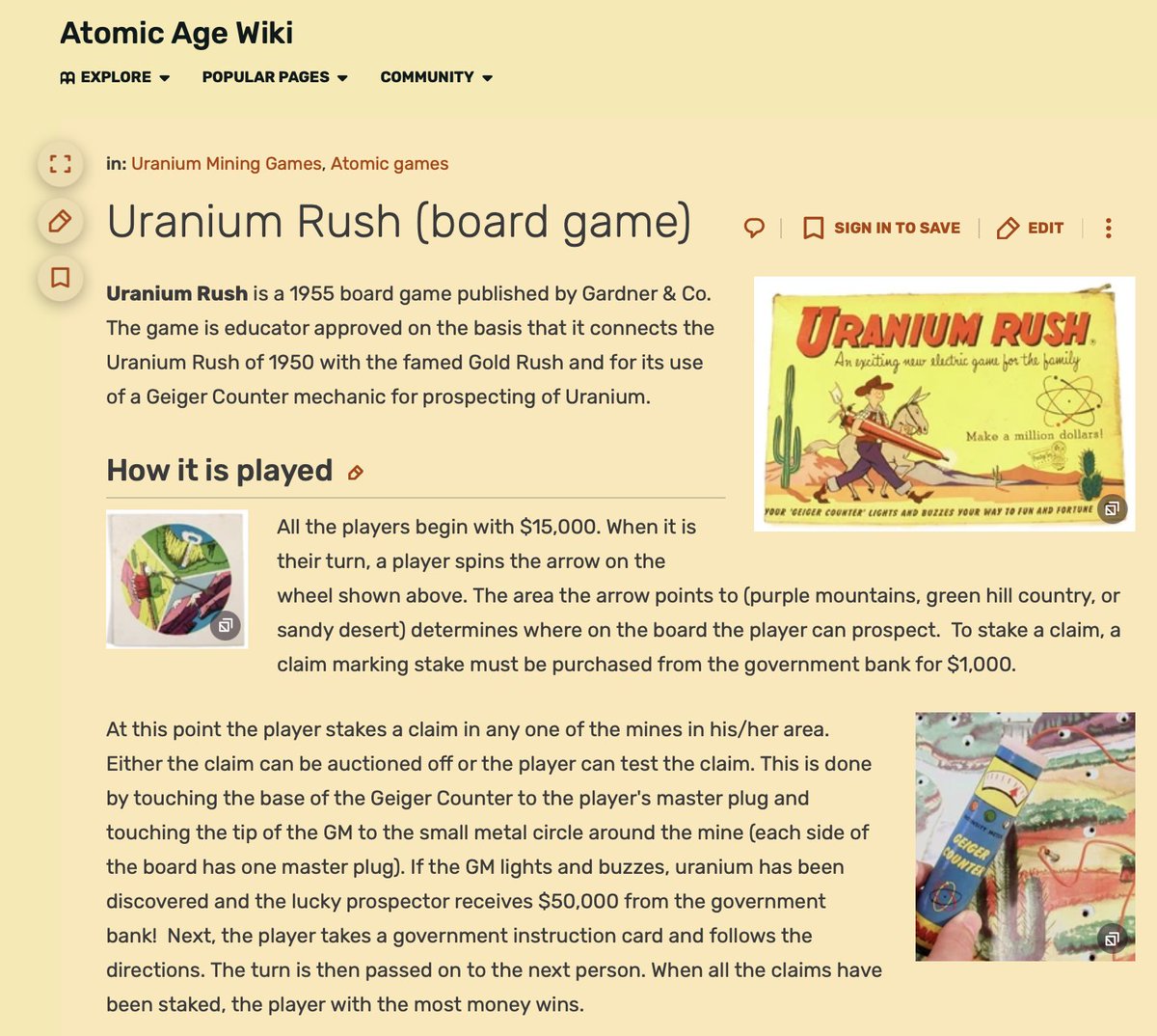 slavless's tweet photo. Cornplating, but since the new ST book has quite some mentions of radiation in the research:

The board game between El and Henry in Camazotz is Uranium Rush — atomic-themed board game where players use a toy Geiger counter to test for "radioactive" hotspots. https://t.co/1LZ5G6zo4D