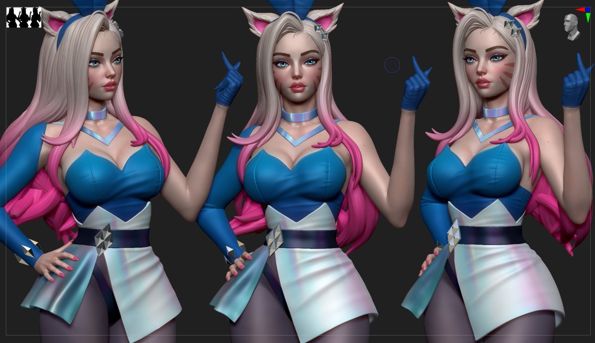 Anatolij_3D's tweet photo. KDA Bunny Ahri WIP for 3d printing https://t.co/YMY1Wyw83b