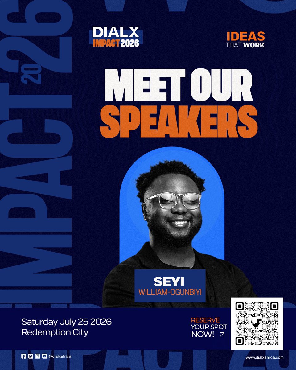 dialxafrica's tweet photo. We're excited to welcome Seyi William Ogunbiyi to DialX Impact 2026. 
Currently the Chief Operating Officer at Selar, Seyi has built products and led operations across Alibaba, NetEase, GTCO, Klasha, and more. His experience spans fintech, e-commerce, and product innovation across Africa and Asia.
Join us as he shares practical insights on building products, scaling businesses, and driving innovation.
July 25, 2026
📍 Redemption City, Ogun State
🎟��� Get your ticket: 
https://t.co/LjWcphKzE5
https://t.co/LjWcphKzE5

#DialXImpact #DialXAfrica
