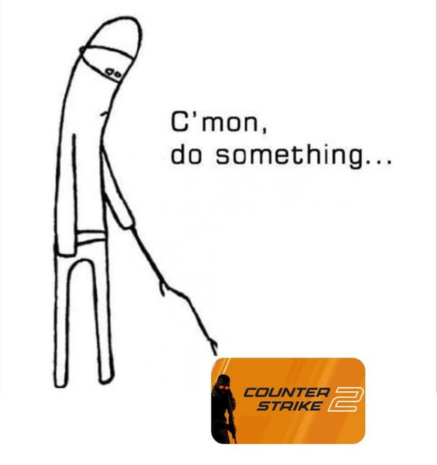 vaccoin's tweet photo. The Counter-Strike 2 Community Right Now 🙃 https://t.co/GUf1lhHeYb